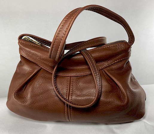 Small Leather Gathered Bag