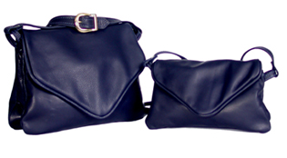Small Double Leather Envelope Shoulder Bag