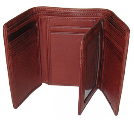 Leather Double Trifold Wallet