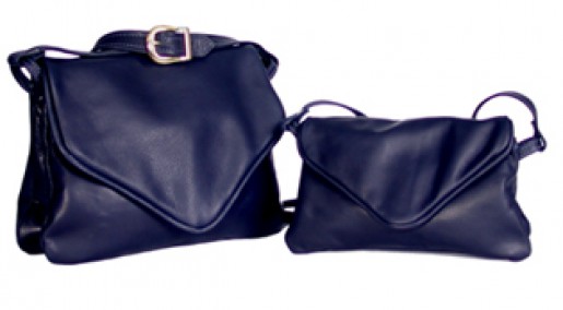 Large Double envelope Leather Shoulder Bag
