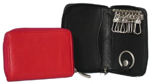 Zippered Leather Key Case