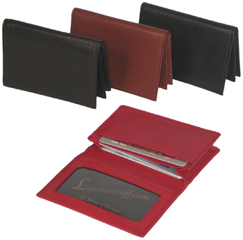 Gusseted Leather Credit Card Case