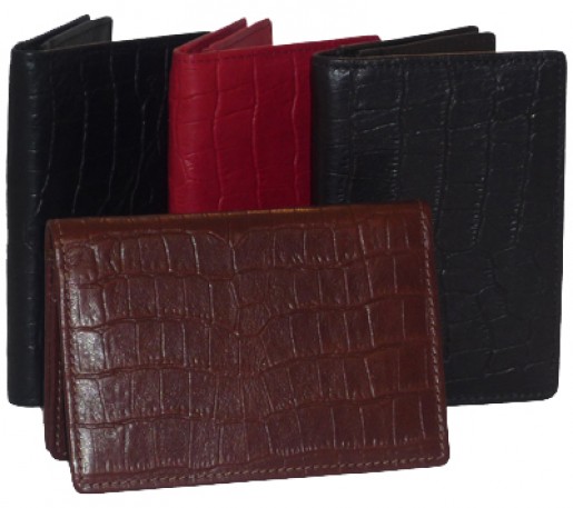 Alligator Expandable Leather Card Case